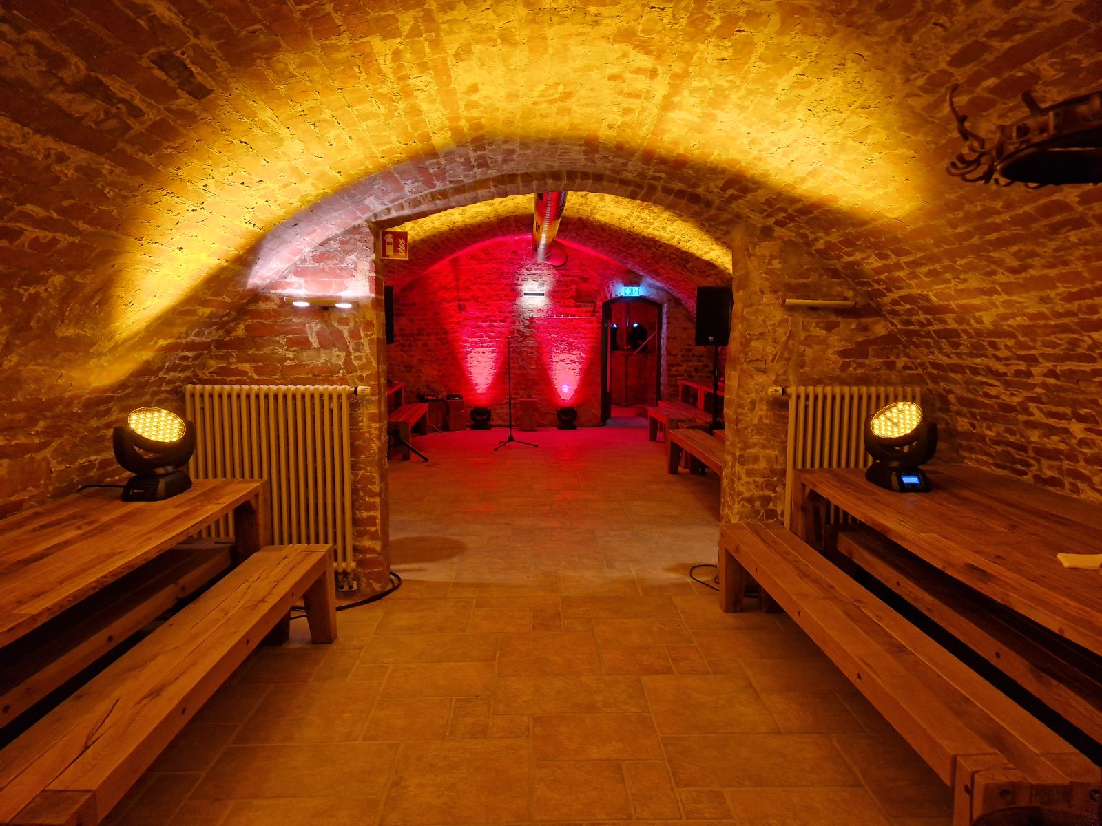 Atmospherically lit vault in the cellar